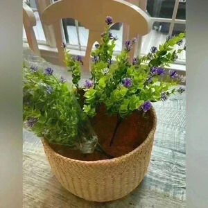 New in plastic Artificial Flower Stems Purple 4 stems included